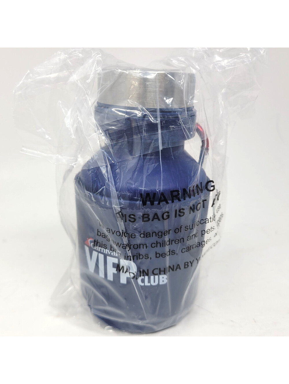 Carnival VIFP Club Collapsible Water Bottle Carabiner Clip Navy Cruise Line
